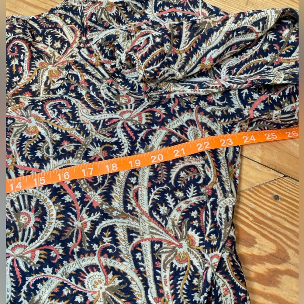 J. Crew 100% Cotton Paisley Swim Cover Up 3/4 Sleeve Size XLarge - Picture 9 of 11